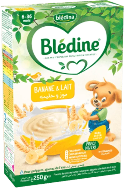 Bột ăn dặm Bledina vị chuối sữa 250g (cho bé từ 6 tháng tuổi)