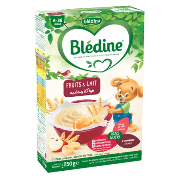 Bột ăn dặm Bledina vị trái cây sữa 250g (cho bé từ 6 tháng tuổi)