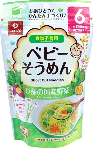 Mì ăn dặm Hakubaku - Mì Baby Somen 5 vị rau củ