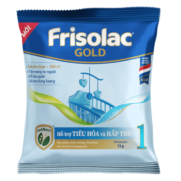 Sữa Frisolac Gold số 1 (0-6 tháng) 8 gói x 13g