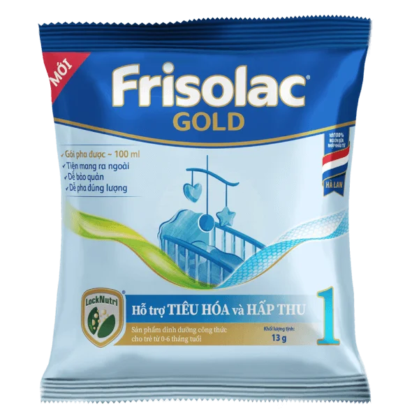 Sữa Frisolac Gold số 1 (0-6 tháng) 8 gói x 13g