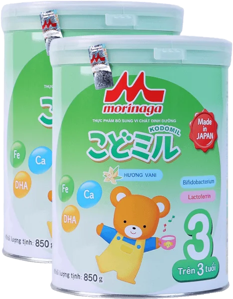 Combo 2 lon Sữa Morinaga số 3 850g hương vani (Kodomil, trên 3 tuổi)