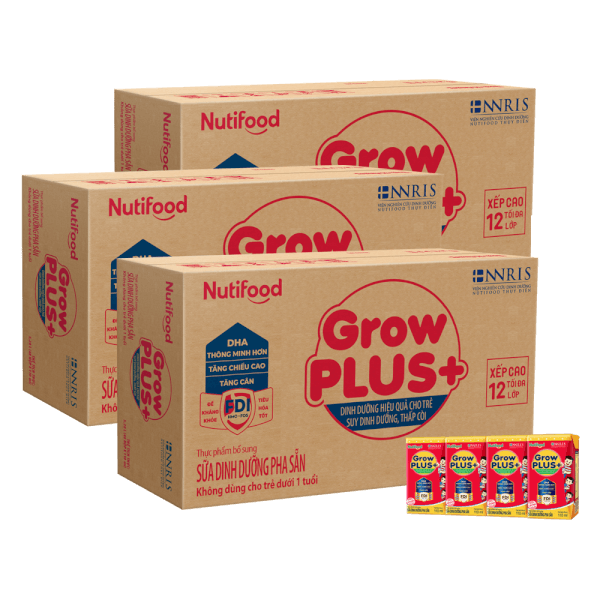 Combo 3 thùng Sữa GrowPLUS+ Hộp 110ml (lốc 4 hộp)