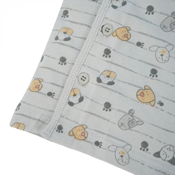 Combo 3 Cặp áo sơ sinh cài giữa tay ngắn Animo KV123017 (NB,Xám họa tiết_Trắng)