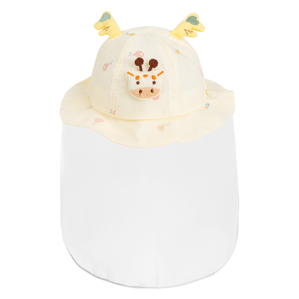 Nón vành tròn khăn voan bé gái Animo A2312_MN014 (44cm,Vàng nhạt)