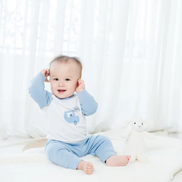 Set 2 Bộ kháng khuẩn Modal dài Xe hơi Animo VD1023005 (0-24M,Xanh biển)