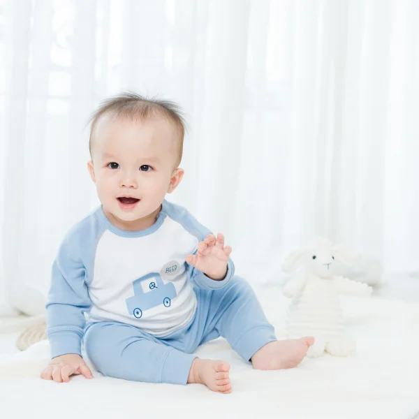 Set 2 Bộ kháng khuẩn Modal dài Xe hơi Animo VD1023005 (0-24M,Xanh biển)