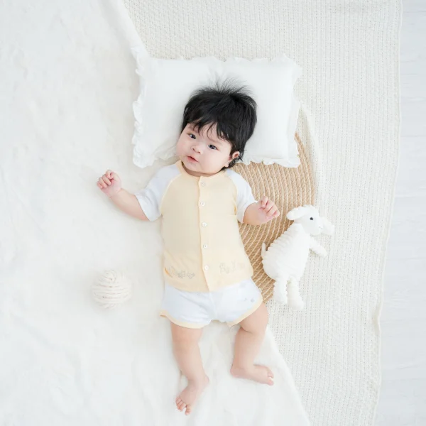 Set 2 Bộ kháng khuẩn Modal ngắn Cầu vồng Animo VD1023002 (0-24M,Vàng)