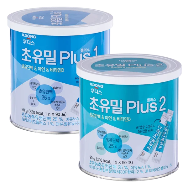 Combo 1 Sữa non Ildong số 1 90g (0-1 tuổi) và 1 Sữa non Ildong số 2 90g (1-9 tuổi)