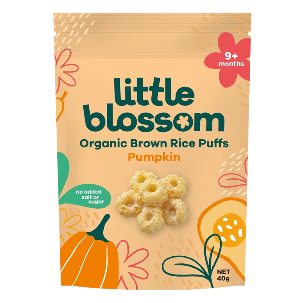 Bánh Puffs Gạo Lứt Hữu Cơ Little Blossom Vị Bí Ngô 40g