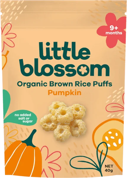 Bánh Puffs Gạo Lứt Hữu Cơ Little Blossom Vị Bí Ngô 40g