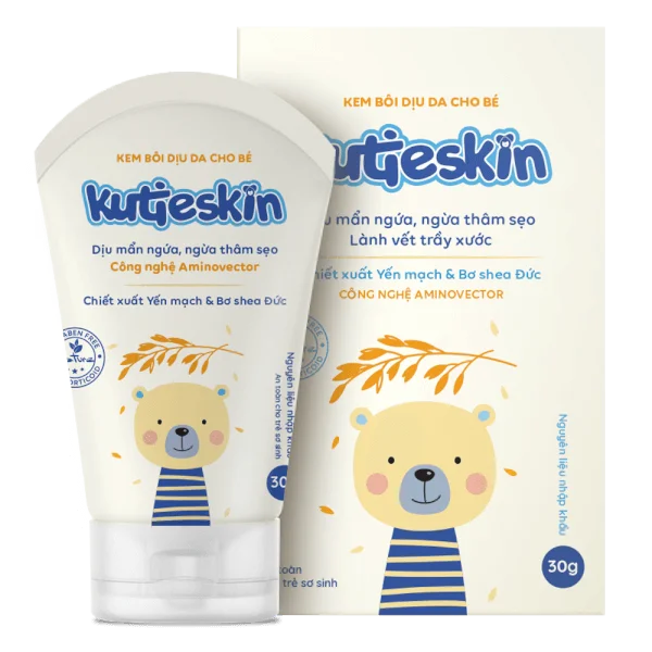 Kem bôi dịu da cho bé Kutieskin 30g + Kem bôi dưỡng ẩm cho bé  Kutieskin 5g