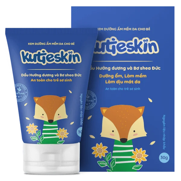 Kem dưỡng ẩm mềm da cho bé Kutieskin 30g + Kem bôi dịu da cho bé Kutieskin 5g