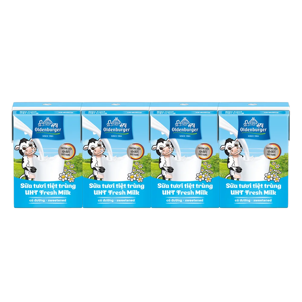 Sữa tươi tiệt trùng Oldenburger có đường 110ml (lốc 4 hộp)