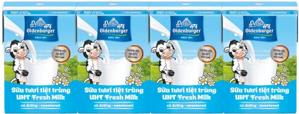 Sữa tươi tiệt trùng Oldenburger có đường 110ml (lốc 4 hộp)