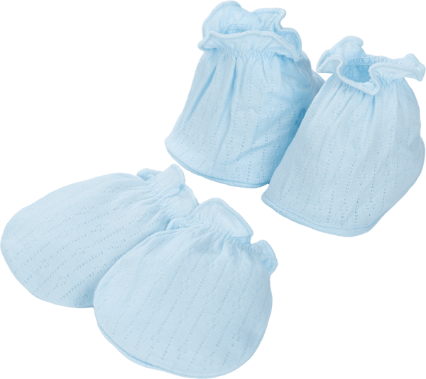 Bộ bao tay chân sơ sinh thun BA423028 (NB,Xanh)