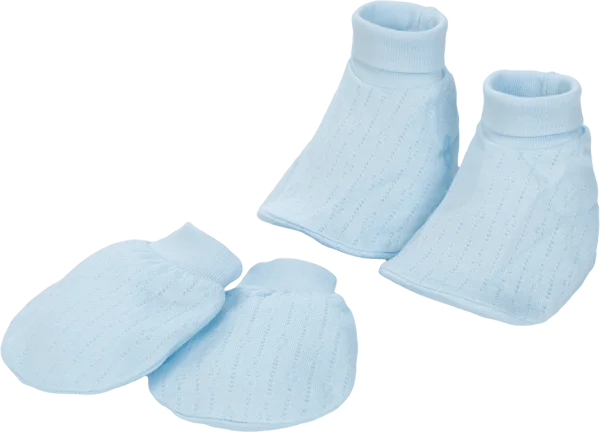 Bộ bao tay chân sơ sinh bo BA423024 (NB,Xanh)