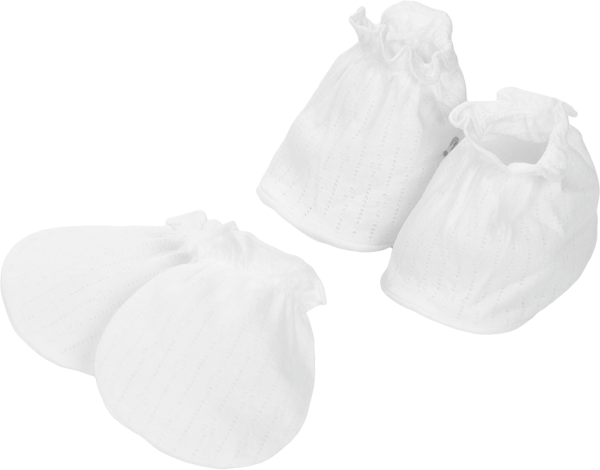 Bộ bao tay chân sơ sinh bo BA423023 (NB,Trắng)