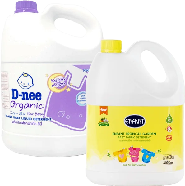 Combo 1 Nước xả Enfant Tropical Garden 3L và 1 Nước giặt quần áo em bé D-nee Tím - Yellow Moon 3L/2.8L