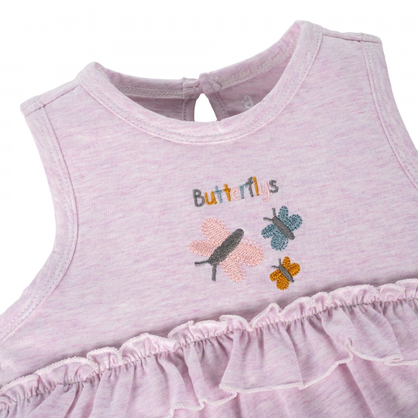 Bodysuit bé gái Hoa và Bướm Animo VD1223057 (0-12M,Hồng tím)