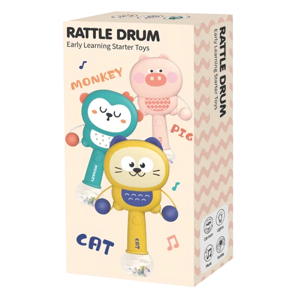 Trống lắc khỉ con có nhạc đèn YN556665 C402