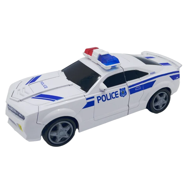Đồ chơi xe cảnh sát biến hình robot có nhạc đèn YN213994 C401 (Trắng)