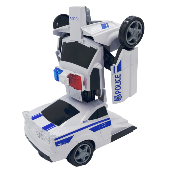 Đồ chơi xe cảnh sát biến hình robot có nhạc đèn YN213994 C401 (Trắng)