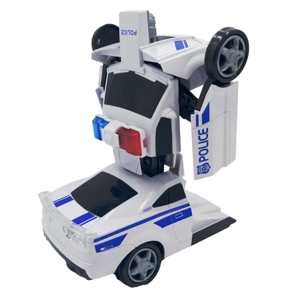 Đồ chơi xe cảnh sát biến hình robot có nhạc đèn YN213994 C401 (Trắng)