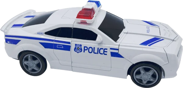 Đồ chơi xe cảnh sát biến hình robot có nhạc đèn YN213994 C401 (Trắng)