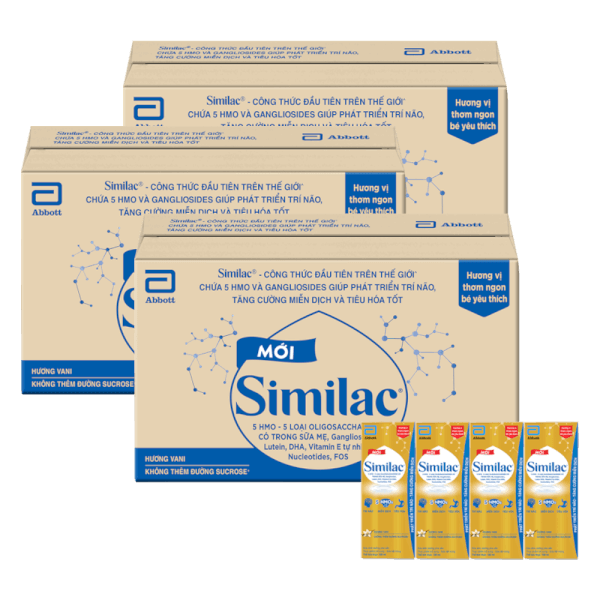 Combo 3 Thùng Thực phẩm bổ sung Similac hương vani 180ml (Lốc 4 hộp)