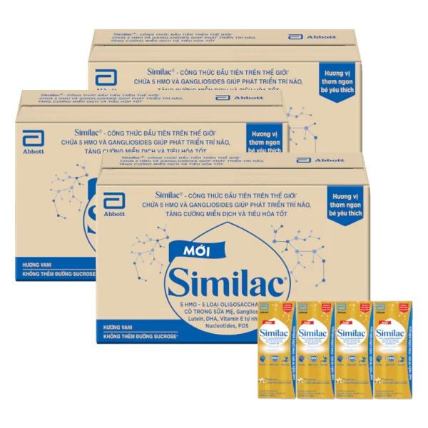 Combo 3 Thùng Thực phẩm bổ sung Similac hương vani 180ml (Lốc 4 hộp)