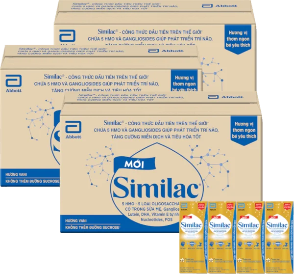 Combo 3 Thùng Thực phẩm bổ sung Similac hương vani 180ml (Lốc 4 hộp)