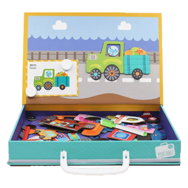 Hộp ghép hình cao cấp chủ đề phương tiện giao thông kèm thẻ hình và bảng vẽ RFD574536 C402