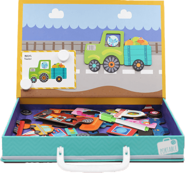 Hộp ghép hình cao cấp chủ đề phương tiện giao thông kèm thẻ hình và bảng vẽ RFD574536 C402