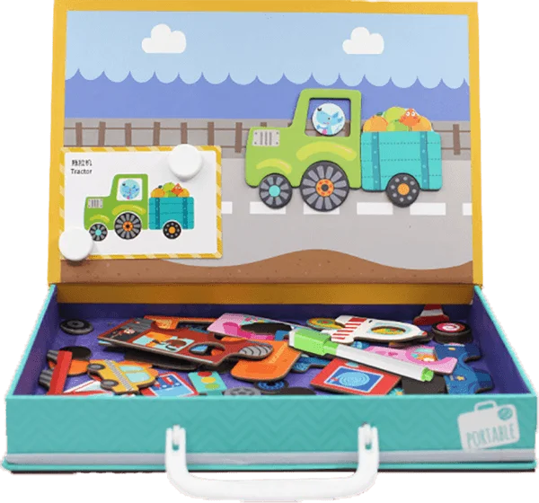 Hộp ghép hình cao cấp chủ đề phương tiện giao thông kèm thẻ hình và bảng vẽ RFD574536 C402