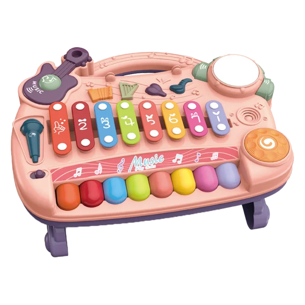 Bộ đàn Xylophone kèm trống đa chức năng có nhạc đèn RFD576039 C402 (Hồng)