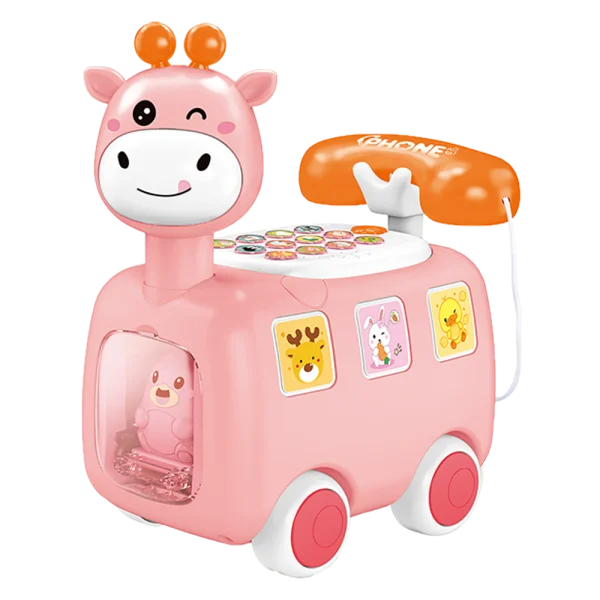 Điện thoại bàn hươu cao cổ mẹ và con đa năng có nhạc đèn RFD575209 C402 (Vàng)