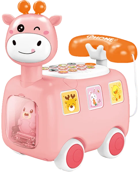 Điện thoại bàn hươu cao cổ mẹ và con đa năng có nhạc đèn RFD575209 C402 (Vàng)