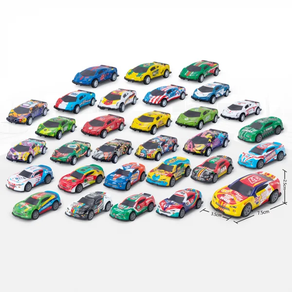 Bộ 30 xe đua die cast đa màu chạy trớn HW23166079 C402