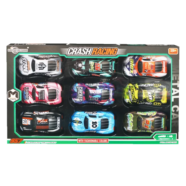 Bộ 9 xe đua mô hình đa màu chạy trớn HW23162153 C402