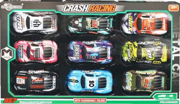 Bộ 9 xe đua mô hình đa màu chạy trớn HW23162153 C402
