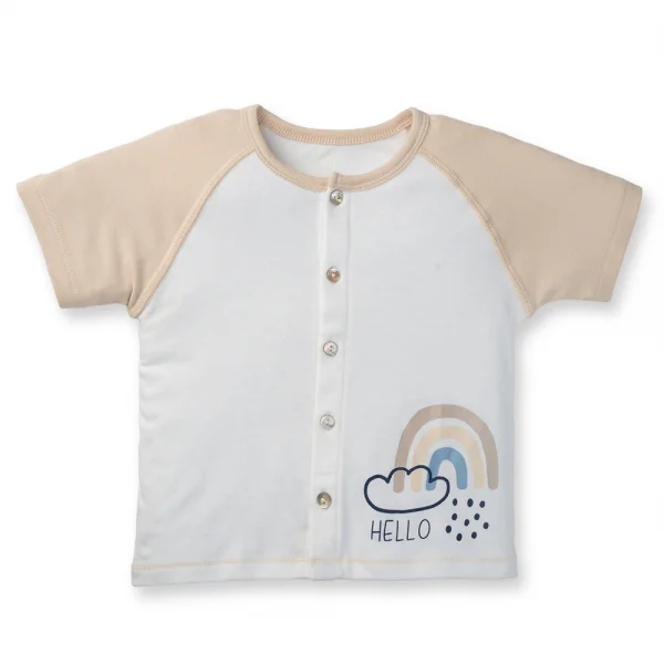 Set 2 Bộ kháng khuẩn Modal ngắn Cầu vồng Animo VD1023001 (0-24M,Beige)