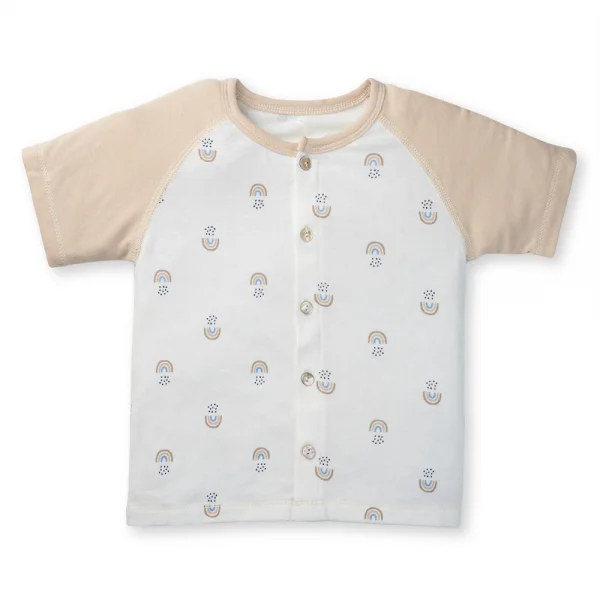 Set 2 Bộ kháng khuẩn Modal ngắn Cầu vồng Animo VD1023001 (0-24M,Beige)