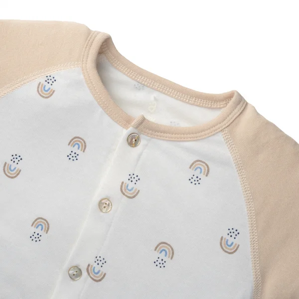 Set 2 Bộ kháng khuẩn Modal ngắn Cầu vồng Animo VD1023001 (0-24M,Beige)