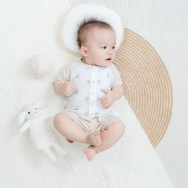 Set 2 Bộ kháng khuẩn Modal ngắn Cầu vồng Animo VD1023001 (0-24M,Beige)