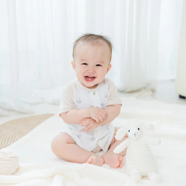 Set 2 Bộ kháng khuẩn Modal ngắn Cầu vồng Animo VD1023001 (0-24M,Beige)