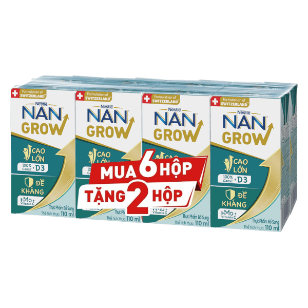 Combo 6 thùng sữa Nestlé NANGROW 6 (8x110ml) Mua 6 tặng 2