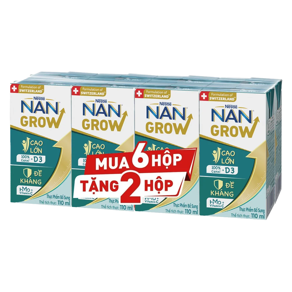 Thực phẩm bổ sung Nestlé NANGROW 6 (8x110ml) Mua 6 tặng 2