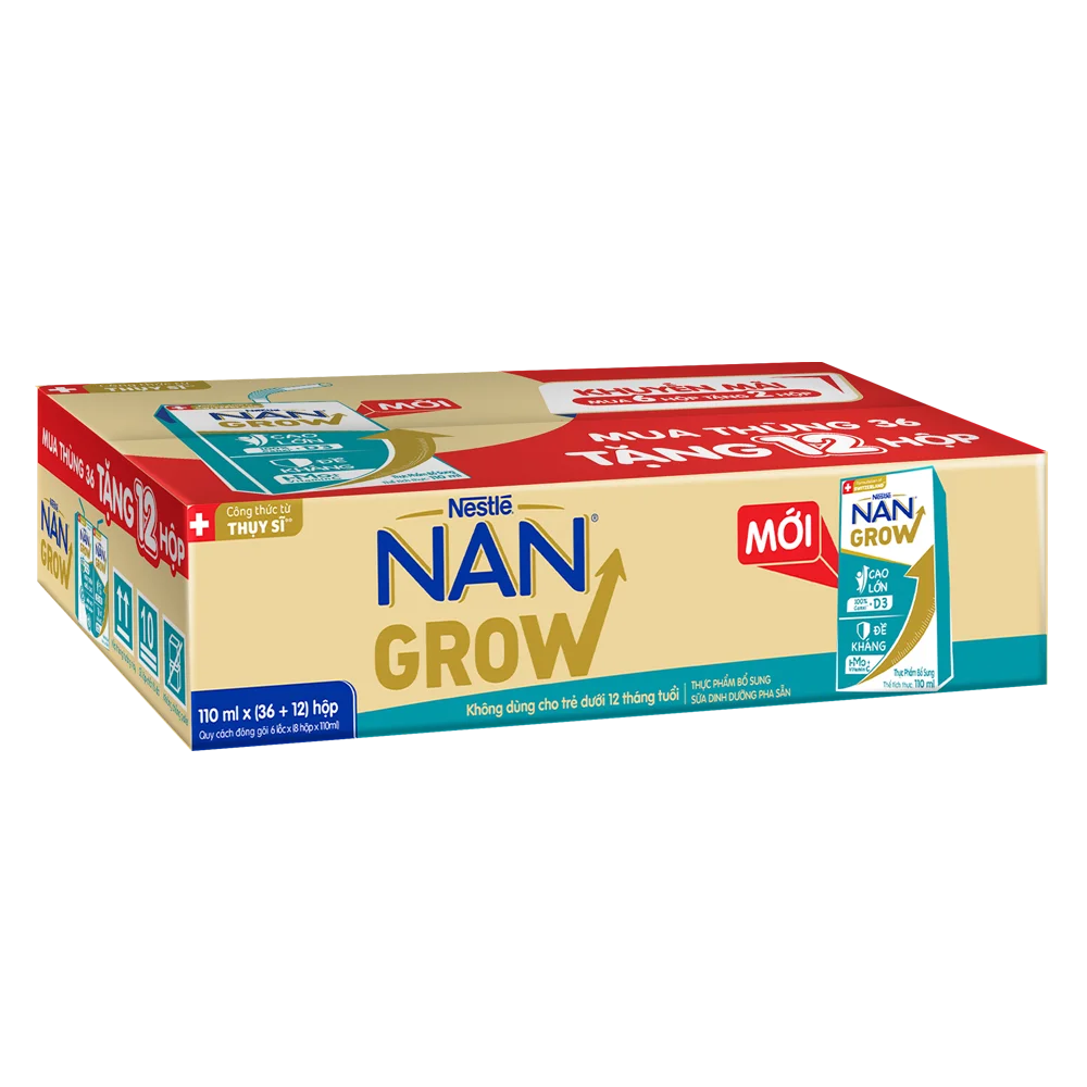 Combo 2 thùng thực phẩm bổ sung Nestlé NANGROW 6 (8x110ml) Mua 6 tặng 2