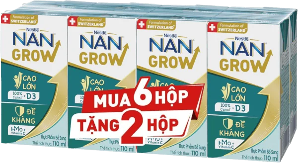Thực phẩm bổ sung Nestlé NANGROW 6 (8x110ml) Mua 6 tặng 2
